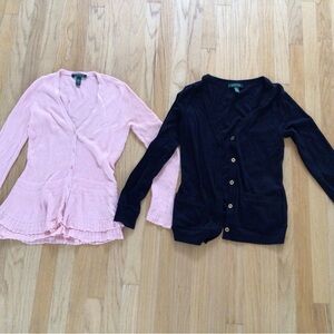 Ralph Lauren Salmon and Black Cardigans